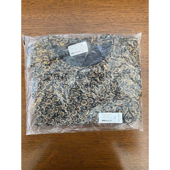 rag & bone Floral Camo Slub Tee New Nordstrom Olive Women As XXS Armymult Crew - Picture 6 of 7